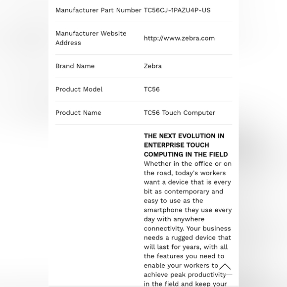 Zebra TC 56 Mobil Computer - Picture 2 of 6